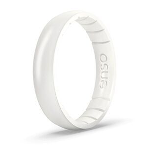 NIB Enso Rings ELEMENTS CLASSIC THIN SILICONE RING - PEARL size 4